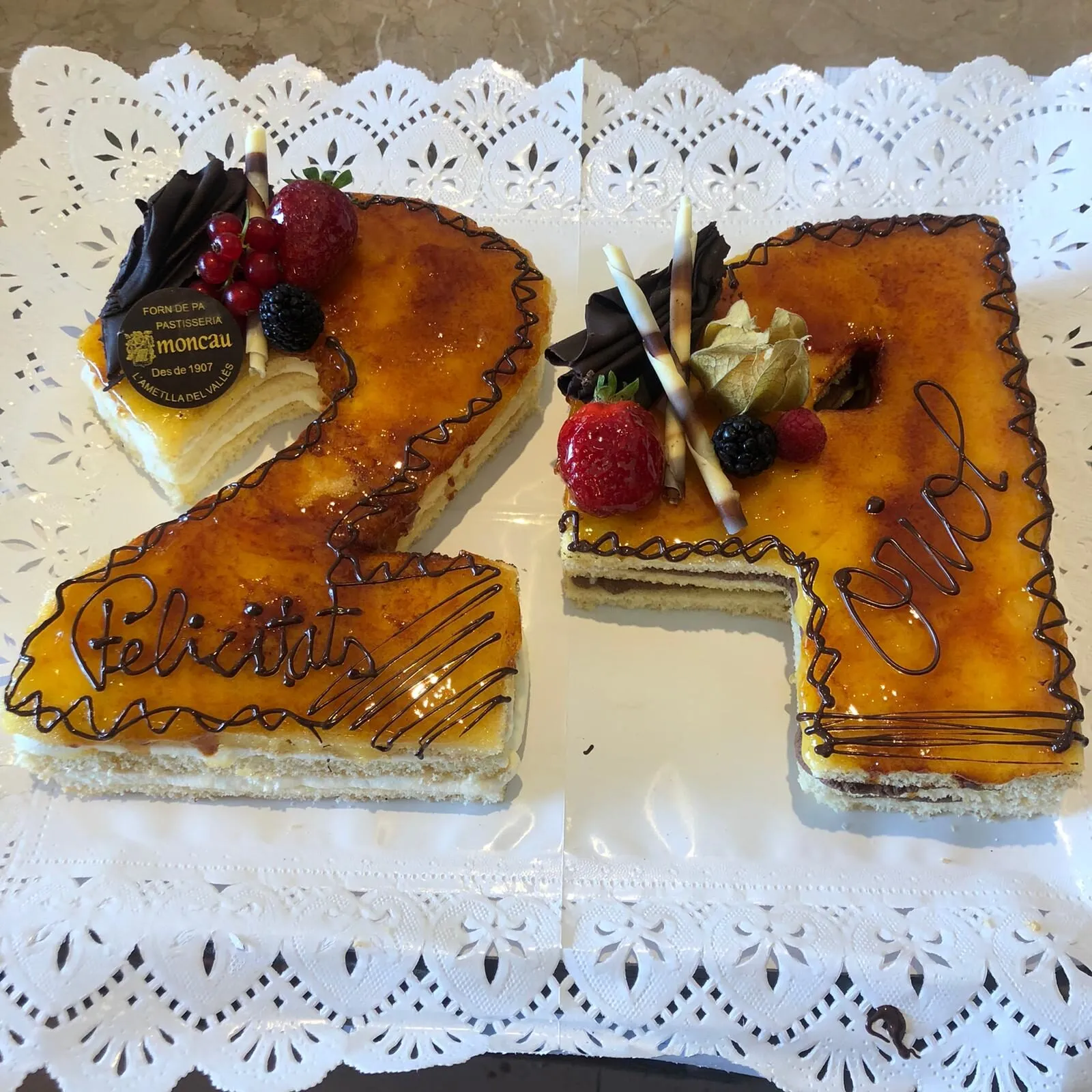 Pastís amb crema cremada
